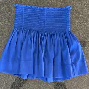 Chic Royal Blue Smocked Mini Skirt
